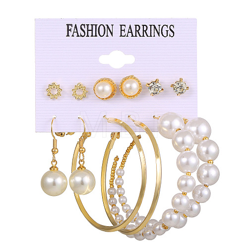 6 Pairs Alloy Earring Sets WGC7E5F-01-1