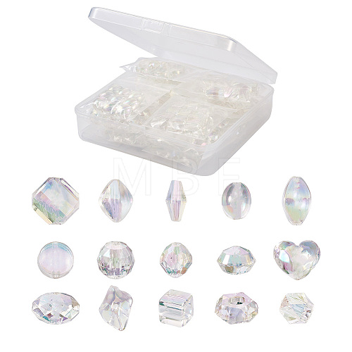 Yilisi 150Pcs 15 Style Transparent Acrylic Beads TACR-YS0001-06-1