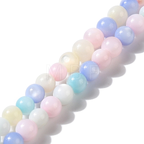 Ice Cream Color Dyed Natural Freshwater Shell Beads Strands SHEL-G018-01B-1