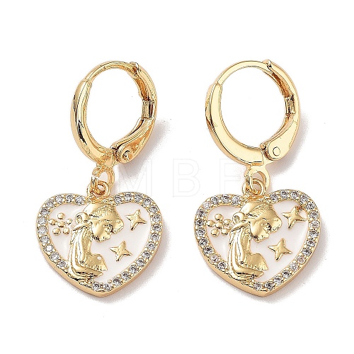 Real 18K Gold Plated Brass Dangle Leverback Earrings EJEW-L269-003G-02-1