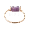 Column Natural Amethyst & Red Jasper & Green Aventurine & Tiger Eye & Lepidolite/Purple Mica  Finger Rings RJEW-JR00781-5