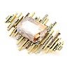 Rectangle Alloy Rhinestone Brooches for Backpack Clothes LS-JEWB-P042-06AG-3