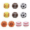 10Pcs 5 Colors Sport Theme Opaque Acrylic Resin Beads MACR-FS0002-05-1