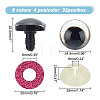 32 Sets 8 Colors Glitter Plastic Craft Doll Eyes KY-HY0001-13B-2
