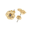 Brass Micro Pave Cubic Zirconia Ear Studs EJEW-P283-01G-09-2