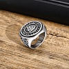 Stainless Steel Rune Words Viking Amulet Finger Ring PW-WG37249-04-2