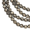 Natural Gold Pyrite/Golden Pyrite Beads Strands G-G458-H01-8mm-4