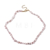 Natural Rose Quartz Chip Beaded Necklace NJEW-JN04616-03-4