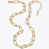 304 Stainless Steel Textured Paperclip Chain Necklaces for Women HX6515-2-2