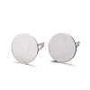 925 Sterling Silver Flat Pad  Stud Earring Findings STER-K167-045F-S-1