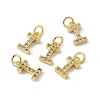 Real 18K Gold Plated Brass Micro Pave Clear Cubic Zirconia Charms KK-E068-VB452-I-4