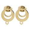 Ring Ion Plating(IP) 304 Stainless Steel Stud Earring Findings STAS-I206-99G-1