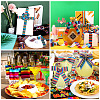 2 Rolls 2 Styles Stripe Pattern Printed Polyester Grosgrain Ribbon OCOR-TA0001-37C-6
