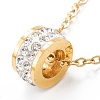 Clay Rhinestone Rondelle Beads Pendant Necklaces STAS-A052-01G-1