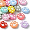 22Pcs 11 Colors Cat Paw Print Food Grade Eco-Friendly Silicone Focal Beads SIL-CJ0001-34-8