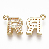 Brass Cubic Zirconia Charms KK-S348-330R-2