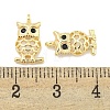 Brass Micro Pave Black Cubic Zirconia Pendants KK-S386-20G-3