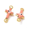 Brass Enamel Connector Charms KK-J302-08G-04-3