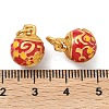 Alloy Enamel Christmas Bell Charms ENAM-B037-03G-01-3
