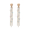 Crystal K9 Glass Cube Beaded Dangle Stud Earrings EJEW-TA00201-1