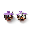 Halloween Rack Plating Brass Enamel European Beads KK-M280-01P-1