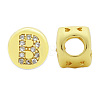 Brass Micro Pave Clear Cubic Zirconia Beads KK-T030-LA843-BX3-2