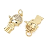 Brass Micro Pave Black Cubic Zirconia Pendants CU-CBA9AFC-01G-22-2