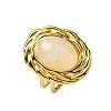 Oval Natural Quartz Crystal Finger Rings RJEW-M063-01G-12-2