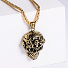 Skull Punk Style 304 Stainless Steel Fashion Pendant Necklaces for Men BV4987-2-1