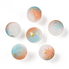 Frosted Baking Paint Crackle Glass Beads with Glitter Powder LS-DGLA-T004-01C-1