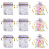 30Pcs Gold Stamping Moon Star Organza Drawstring Gift Bags ABAG-TA0002-21H-1