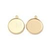 Flat Round Brass Pendant Cabochon Settings KK-K414-14D-G-1