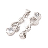 Musical Note Real Platinum Plated Brass Cubic Zirconia Pendants ZIRC-R014-09-3
