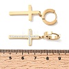 Cross 304 Stainless Steel Polymer Clay Rhinestones Hoop Earrings EJEW-G453-11G-02-5