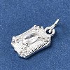 Brass Micro Pave Clear Cubic Zirconia Charms KK-D110-05S-2