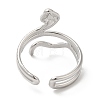 304 Stainless Steel Snake Open Cuff Ring for Women RJEW-I098-01P-3