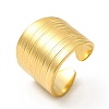 Ion Plating(IP) 304 Stainless Steel Textured Wide Open Cuff Ring for Women RJEW-E070-01G-1