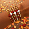 6Pcs Brass Round Beads Stretch Bracelets TI2646-1-1