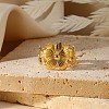 304 Stainless Steel Open Cuff Rings for Women RJEW-U060-01F-G-1