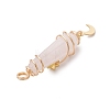 3Pcs 3 Styles Natural Rose Quartz Pointed Copper Wire Wrapped Faceted Bullet Big Pendants PALLOY-JF03572-05-5