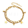 201 Stainless Steel Cable & Curb Chain Double Layeys Bracelets FS-WG1EEED-03-1
