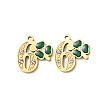 304 Stainless Steel Enamel & Rhinestone Pendants STAS-B130-01G-6-1