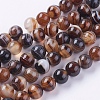 Round Dyed Natural Striped Agate/Banded Agate Beads Strands G-G582-8mm-04-1