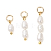 3Pcs 3 Styles Natural Cultured Freshwater Pearl Beaded Pendants PALLOY-JF05093-1