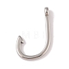 Non-Tarnish 304 Stainless Steel Hook Clasps STAS-C109-14B-P-1