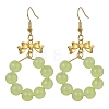 Imitation Jade Glass Beaded Ring Dangle Earrings EJEW-JE05567-04-1