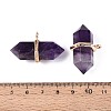 Natural Amethyst Double Terminal Pointed Pendants G-N345-09D-3