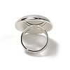 Natural Howlite Round Adjustable Rings RJEW-K371-09S-17-4