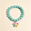 Resin Charm Round Acrylic Beaded Stretch Bracelets for Kid WG37424-04-1