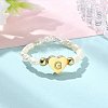 Natural Freshwater Pearl & 304 Stainless Steel Bead Finger Rings RJEW-FS00001-07-4